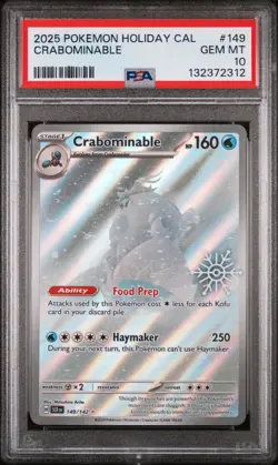 2025 POKEMON HOLIDAY CALENDAR #149 CRABOMINABLE PSA 10 - Image 1