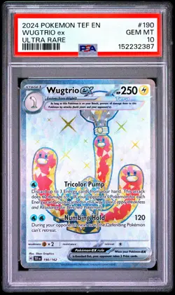 2024 POKEMON TEF EN-TEMPORAL FORCES ULTRA RARE #190 WUGTRIO EX PSA 10 - Image 1