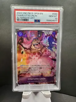 2024 ONE PIECE TWO LEGENDS ENGLISH CHARLOTTE LINLIN ALT ART OP08-069 PSA 10 - Image 1