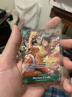 Monkey.D.Luffy P-135 Winner Stamp OP16 Pre-Release Event Promo Card Sealed - Image 1