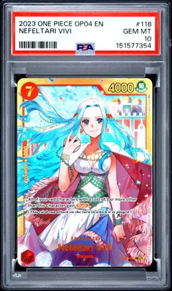 2023 ONE PIECE OP04-KINGDOMS OF INTRIGUE #118 NEFELTARI VIVI PSA 10 - Image 1