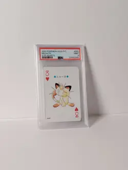 Meowth Playing Poker Card 2000 Gold Ho-oh PSA 9 Nintendo Japanese 3 Of Hearts - Image 1