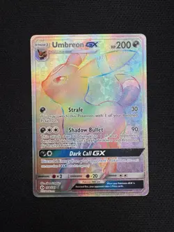 Umbreon GX (Rainbow) Sun & Moon 154/149 Secret Rare Pokemon Card LP - Image 1