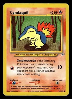 Cyndaquil 61/105 Common Starter Neo Destiny Set Pokemon Card - 1 - Image 1