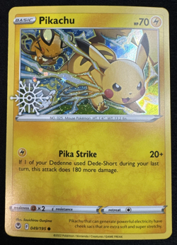 Pokemon Pikachu 049/195 Holiday Calendar Snowflake Stamp Promo TCG Card - Image 1