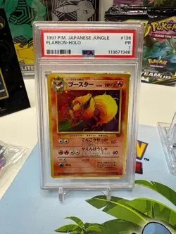 1997 Flareon Pokemon Jungle Holo No. 136 (Japanese) PSA 1 *Low Pop* - Image 1