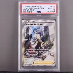 Pokemon Cynthia’s Ambition GG60/GG70 PSA 10 GEM MT Full Art Crown Zenith 2023 - Image 1