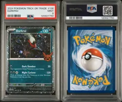 PSA 9 SWIRLED Pokemon OBF 136/197 - Stamped 2024 Trick Or Trade Darkrai - Image 1