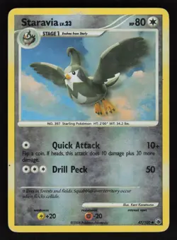 Staravia 47/100 Uncommon Majestic Dawn Pokemon Reverse Holo MP - Image 1