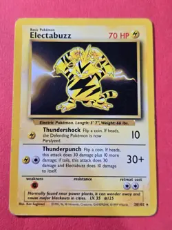 1999 Pokemon Base Unlimited #20 Electabuzz, R, NF/H, cds1 - Image 1