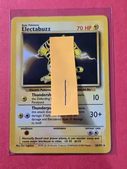 1999 Pokemon Base Unlimited #20 Electabuzz, R, NF/H, cds1 - Image 3