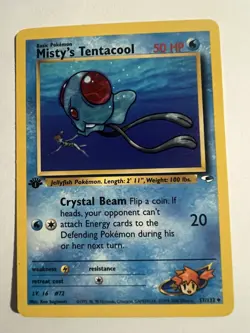 Pokemon Gym Heroes 1st Edition Misty's Tentacool #57/132(Unplay) TCG -2000 WOTC - Image 1