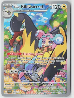 Iono's Kilowattrel 163/159 Illustration Rare Journey Together Pokemon Near Mint - Image 1