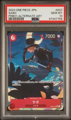 One Piece Japanese PRB-01 Card the Best 007 Sabo AR PSA 10 - Image 1