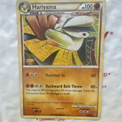 Pokemon Hariyama 14/90 Undaunted Rare Stage 1 HP100 Regular English Card - Image 1