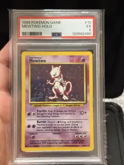 Pokemon TCG Mewtwo 010/102 Base Set Holo English PSA 5 10/102 - Image 1