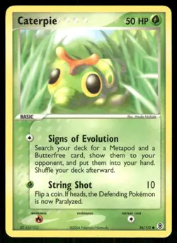 Pokemon Tcg Caterpie #56 Pokemon Fire Red & Leaf Green LP - Image 1