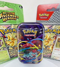 Pokemon Ascended Heroes 2 Pack Blisters Erika & Larry + 2 Pack Mega Tin SEALED - Image 1