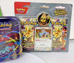 Pokemon Ascended Heroes 2 Pack Blisters Erika & Larry + 2 Pack Mega Tin SEALED - Image 3