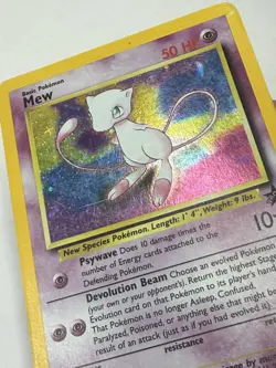 1999 POKEMON WIZARDS BLACK STAR POKEMON LEAGUE PROMO #9 MEW HOLO HP DMG Crease - Image 3
