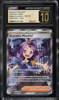 Pokemon Acerola's Mischief 165/132 Ultra Rare Mega Evolution - CGC 10 PRISTINE - Image 1