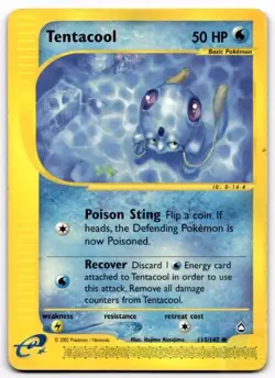 Tentacool 113 Common Aquapolis Pokemon Moderately Played - Image 1