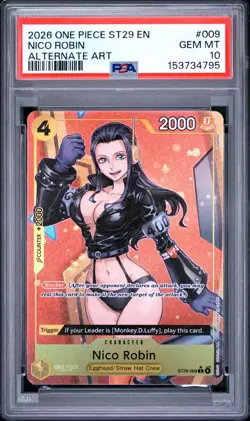 2026 ONE PIECE STARTER DECK 29: EGGHEAD #009 NICO ROBIN ALT ART PSA 10 GEM MINT - Image 1