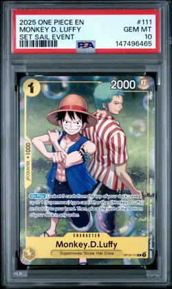 2025 ONE PIECE SET LEARN TOGETHER SAIL EVENT PROMO #111 MONKEY D LUFFY PSA 10 - Image 1