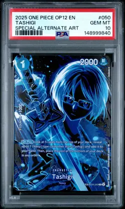 2025 ONE PIECE OP12 LEGACY OF THE MASTER OP06-050 TASHIGI SP ALT ART PSA 10 - Image 1