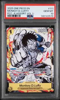 2025 ONE PIECE OP10-111 PREMIUM CARD COLLECTION VOL 1 MONKEY D LUFFY PSA 10 - Image 1