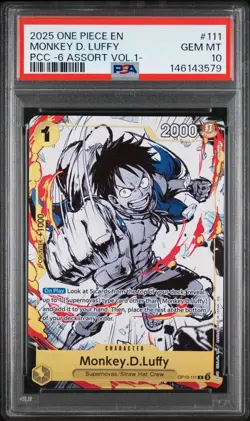 2025 ONE PIECE OP10-111 PREMIUM CARD COLLECTION VOL 1 MONKEY D LUFFY PSA 10 - Image 1