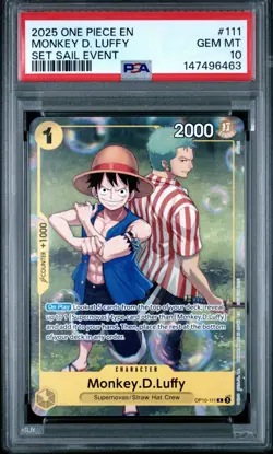 2025 ONE PIECE SET LEARN TOGETHER SAIL EVENT PROMO #111 MONKEY D LUFFY PSA 10 - Image 1