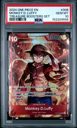2024 ONE PIECE #006 TREASURE BOOSTER SET PROMO MONKEY D LUFFY PSA 10 GEM MINT - Image 1
