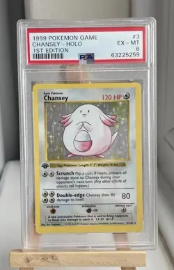 Chansey 3/102 - PSA 6 - Base Set 1st Edition Shadowless Pokemon Card - WOTC 1999 - Image 1