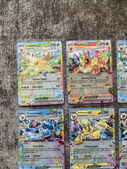 Pokemon TCG Prismatic Evolutions: Complete set of 9 Eeveelutions EX Cards Bundle - Image 2