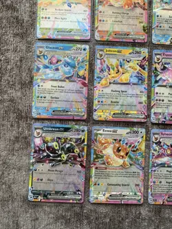 Pokemon TCG Prismatic Evolutions: Complete set of 9 Eeveelutions EX Cards Bundle - Image 4