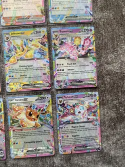 Pokemon TCG Prismatic Evolutions: Complete set of 9 Eeveelutions EX Cards Bundle - Image 5
