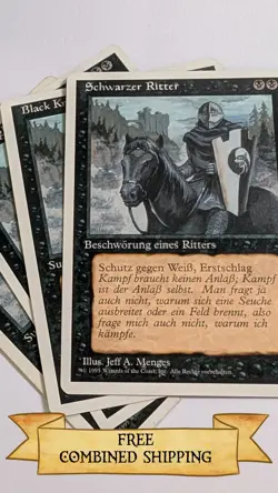 4x Black Knight MTG Core Set 4th Edition Regular - Image 1