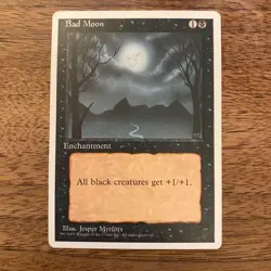 Bad Moon NM+ NEVER PLAYED MTG Fourth Edition 4th Magic FAST SHIPPING - Image 1