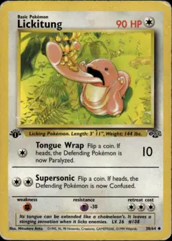 Lickitung Uncommon Jungle 38/64 Colorless 1st Edition Pokemon Card - Image 1