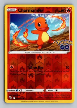 Charmander 008/078 Common Pokemon GO Pokemon Reverse Holo Near Mint - Image 1