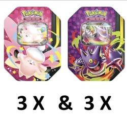 ⭐ Pokemon TCG Mega Moonlit Tin Assortment Case x6 Factory Sealed Tins IN HAND ⭐ - Image 3