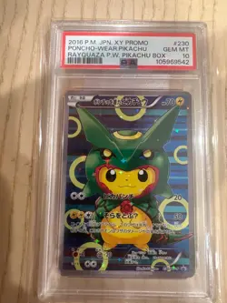 PSA 10 Pokemon AUTO 2016 Pikachu Rayquaza Poncho 230/XY-P Promo Japanese GEM MT - Image 4