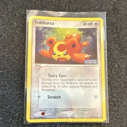 Nintendo Pokemon TCG Teddiursa 77/115 EX Unseen Forces Stamped Holo 40 HP - Image 1