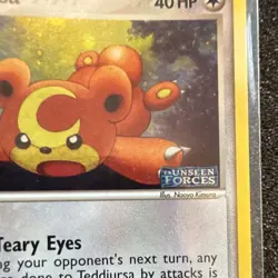 Nintendo Pokemon TCG Teddiursa 77/115 EX Unseen Forces Stamped Holo 40 HP - Image 4