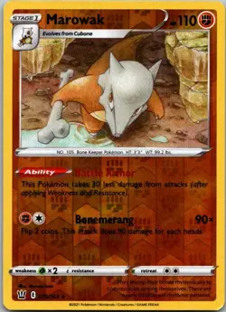 Marowak 070/163 Rare Battle Styles Pokemon Reverse Holo Near Mint - Image 1