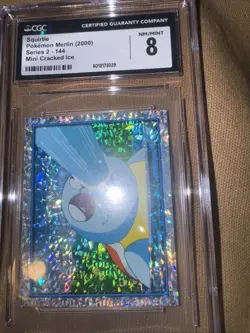 2000 MERLIN POKEMON 2 #144 Squirtle Mini Cracked Ice CGC 8 - Image 1