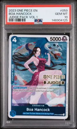 PSA 10 2023 ONE PIECE JUDGE PROMO VOLUME 1 059 BOA HANCOCK - Image 1