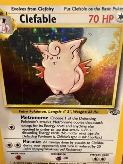 Pokemon Jungle Clefable Holo Rare 1/64 WOTC 1999 LP Vintage Pokemon Card - Image 2
