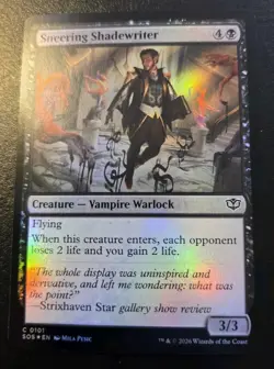 Sneering Shadewriter 0101 Foil Common Secrets Of Strixhaven Magic: The Gathering - Image 1